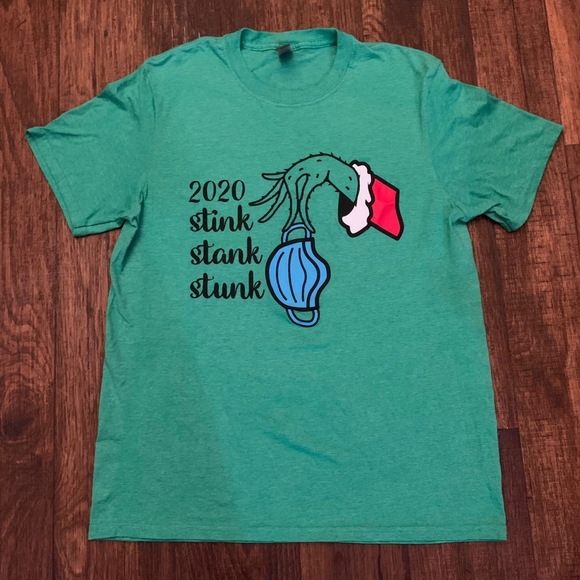 Stink Stank Stunk 2020 Gildan Green Unisex Size M Grinch T-Shir - Picture 1 of 7